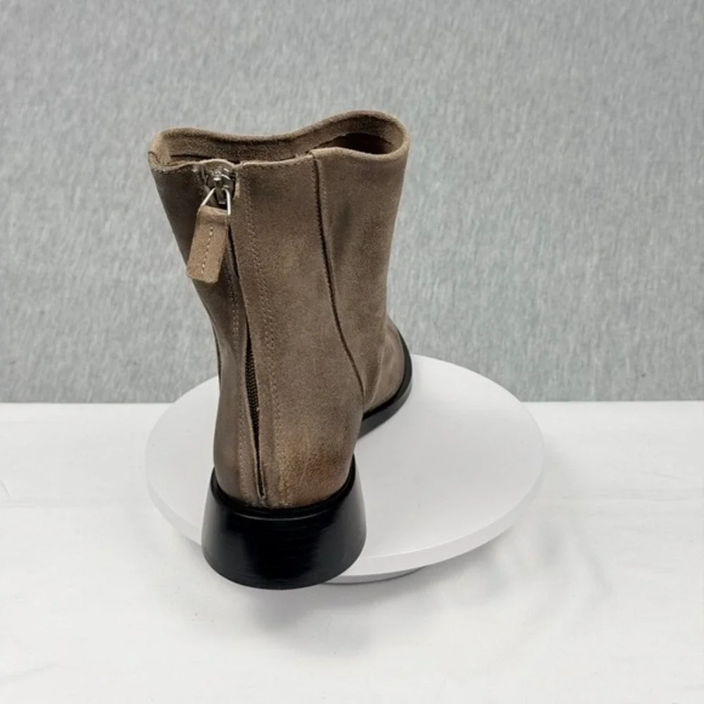 Steve Madden Nexie Slouch Bootie Taupe‎ Suede Pointed Toe Ankle Boots Size 9